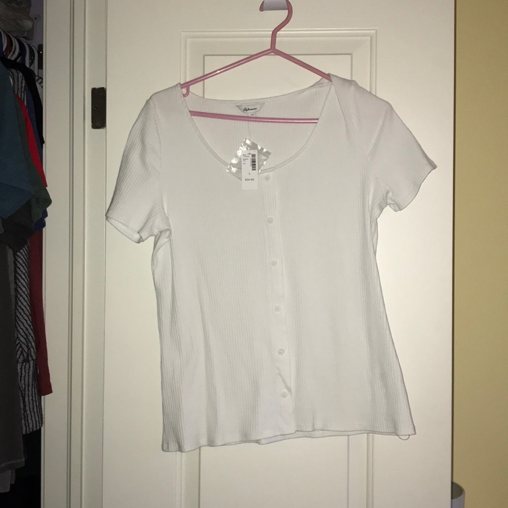 White Button-Down Tshirt